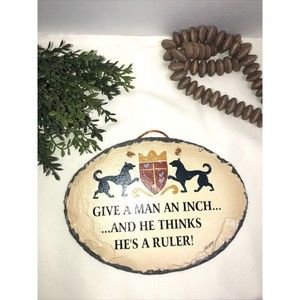 Plain Jane New Orleans Slate Roofing Tile man cave Gift Art Plaque Decor Vintage